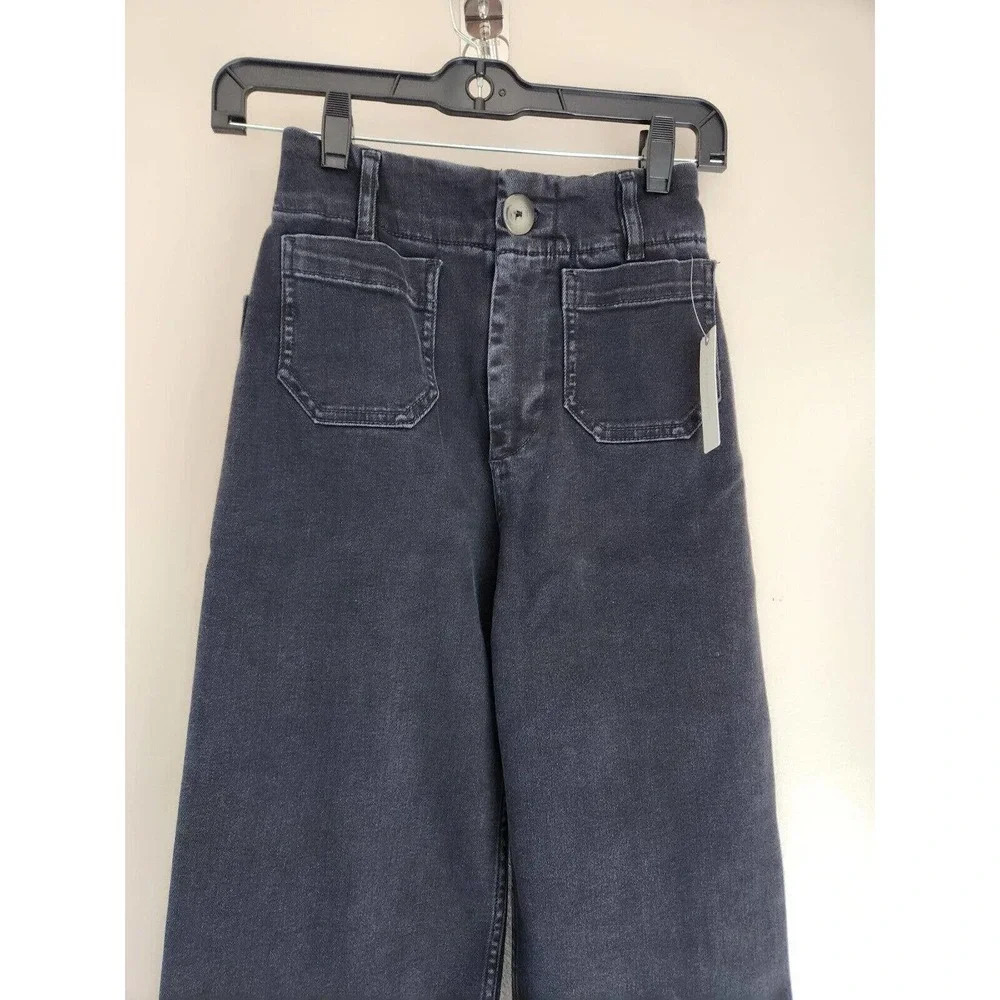 NWT Anthropologie Pilcro The Skipper Wide-Leg Jeans Size 23T Dark Grey - Picture 5 of 15